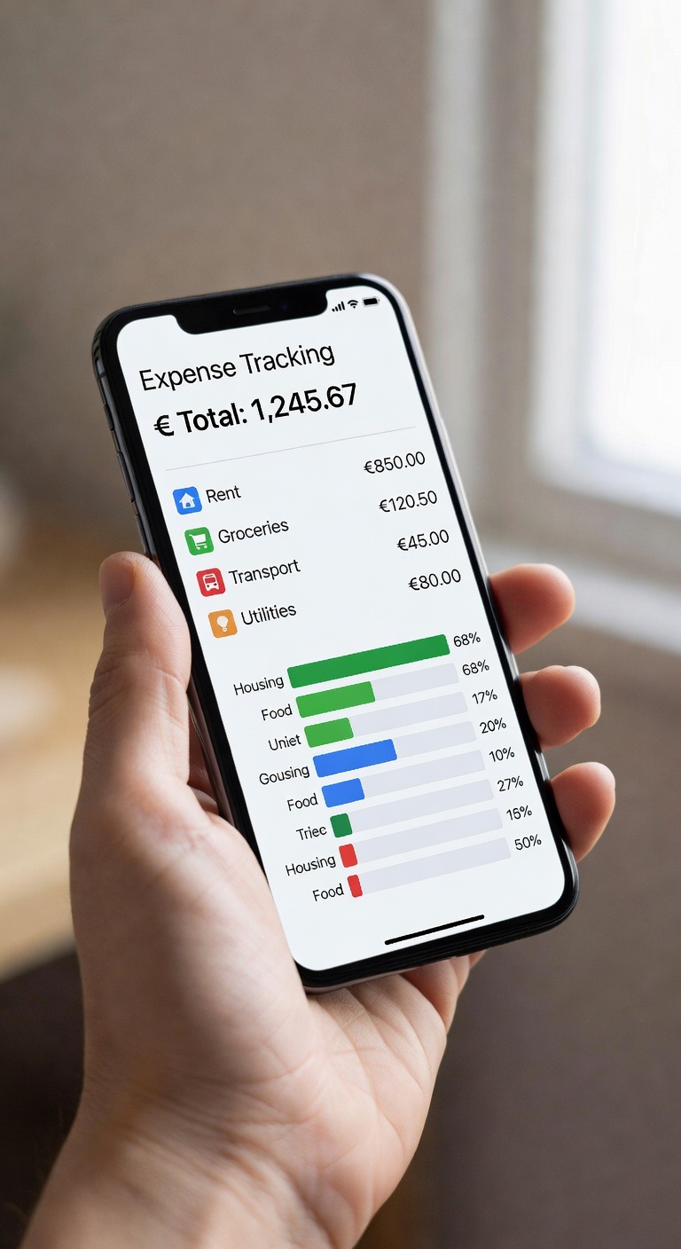 App de presupuesto en smartphone