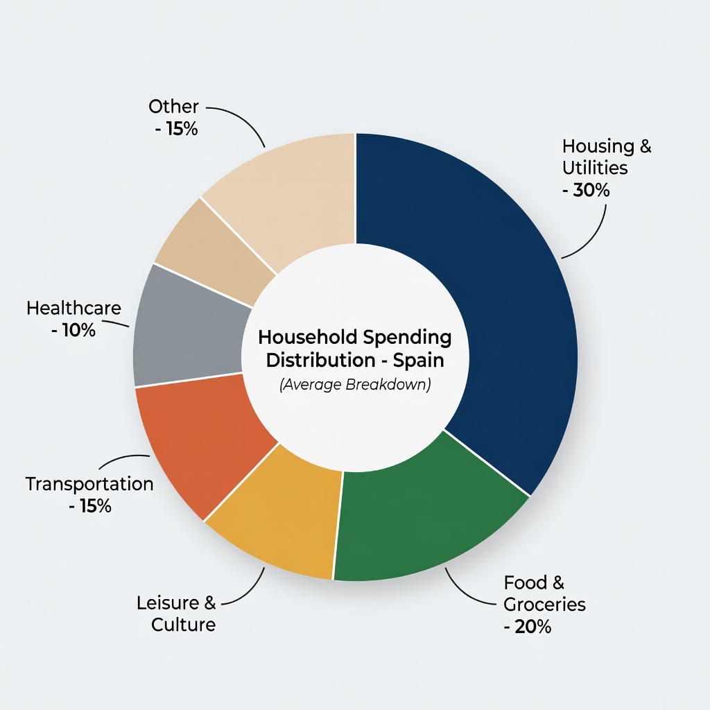 Gráfico de categorías de gasto del hogar en España