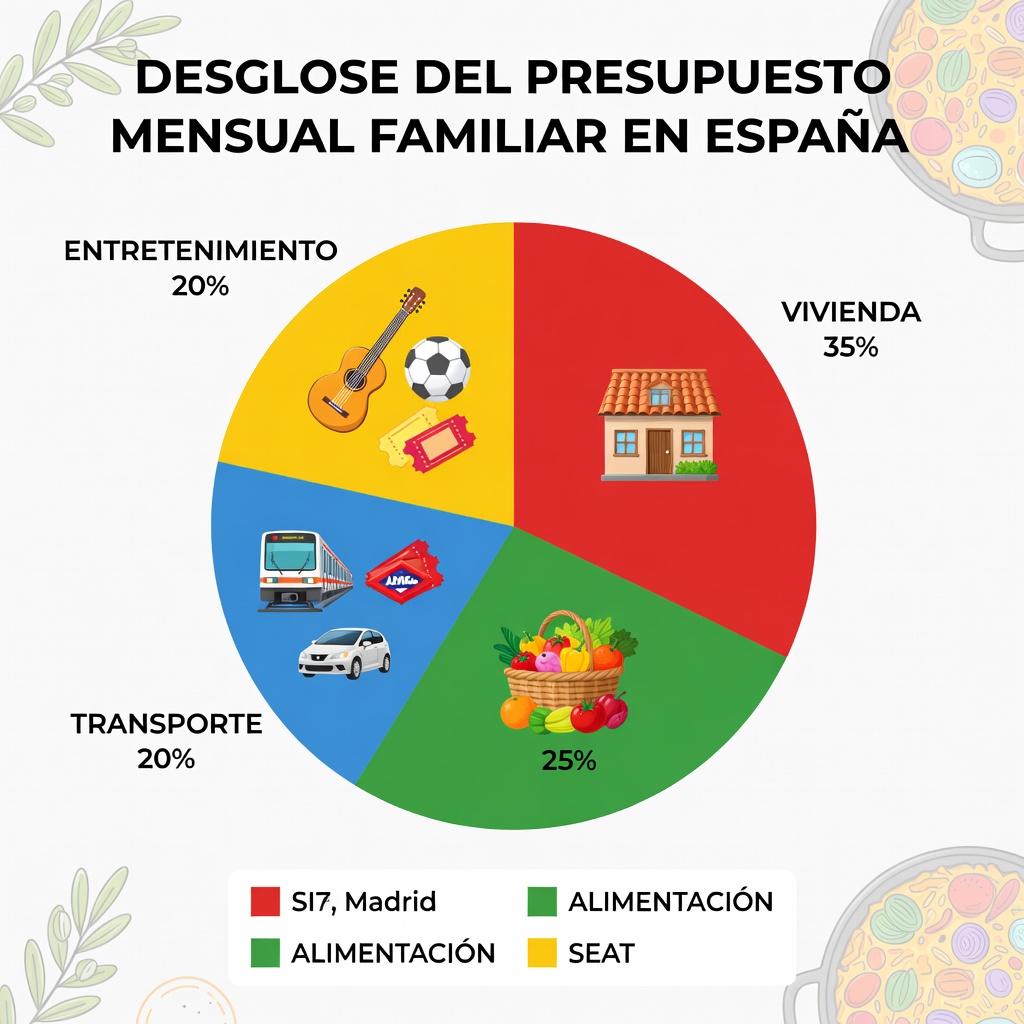 Gráfico circular de presupuesto mensual en España