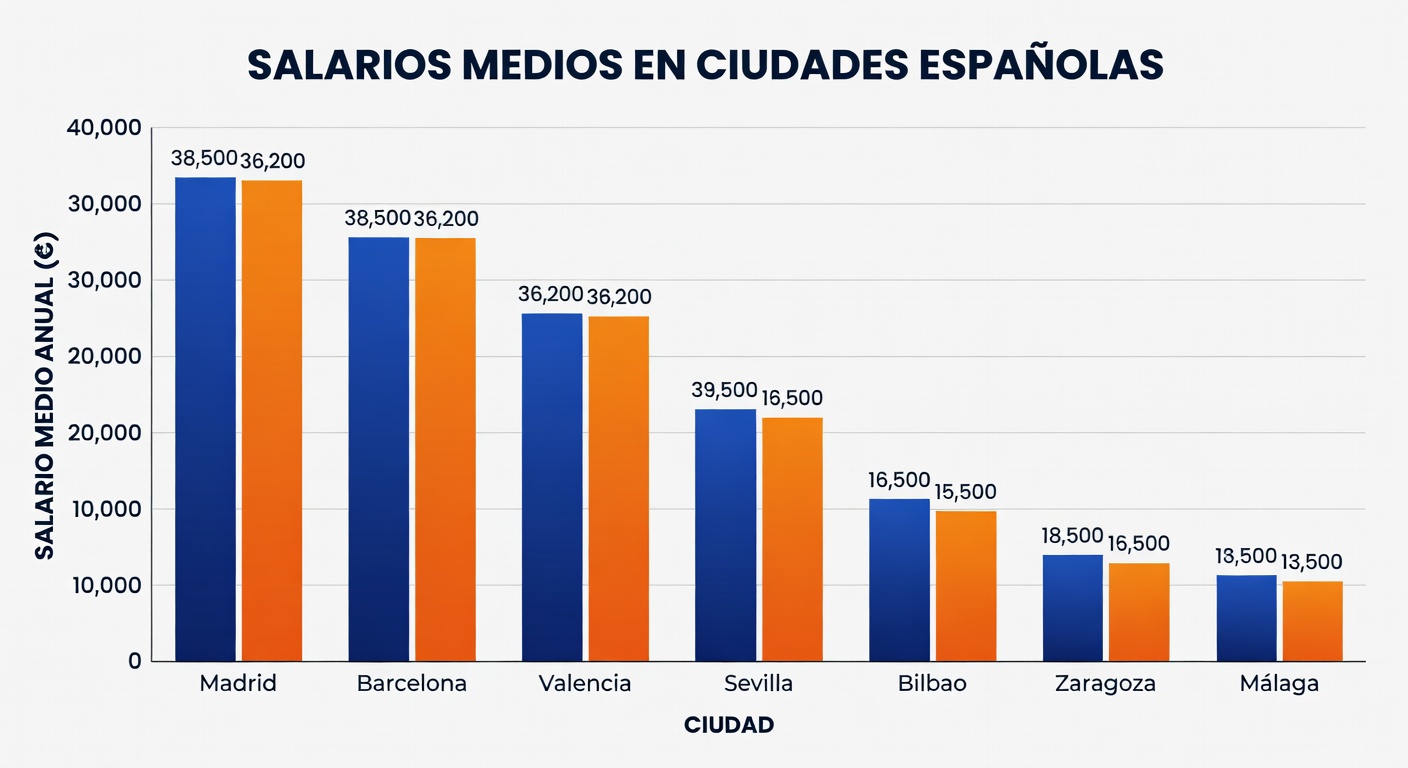 Salarios medios en ciudades españolas